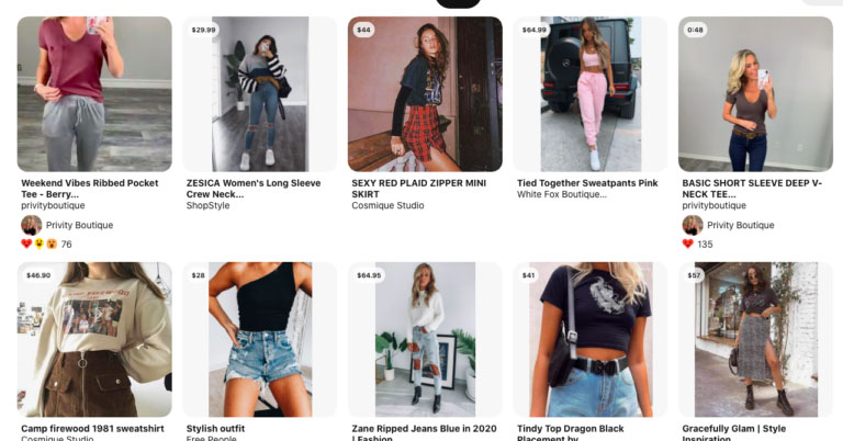 pinterest shopping