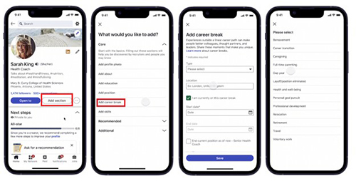 LinkedIn rolled out Career Breaks