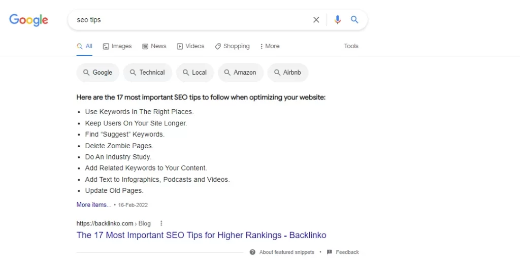 optimize for google featured snippets