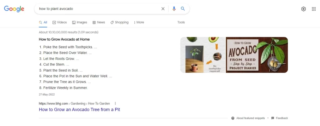 order list featured snippets
