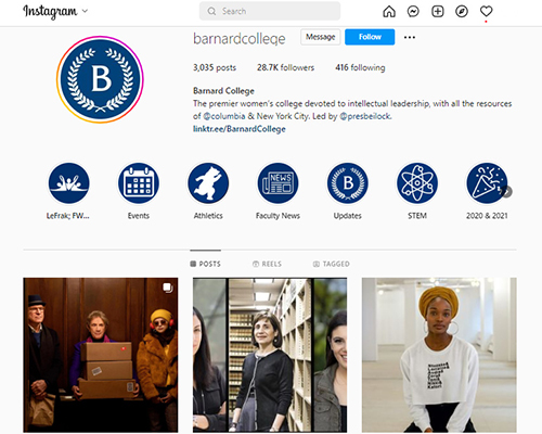 Barnard College Instagram