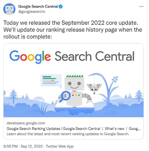 Google Search Central September 2022