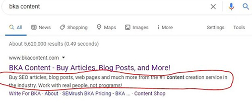 Use Keywords in Meta Description