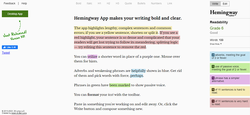 Hemmingway Editor