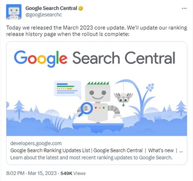 March 2023 Google Search Central