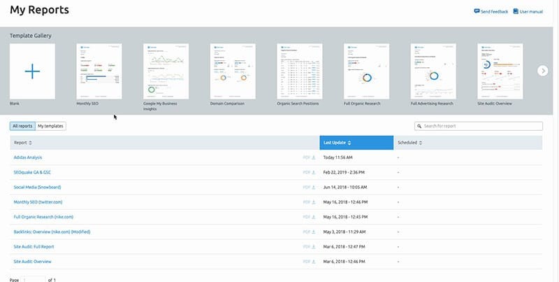 Semrush Reporting Tool