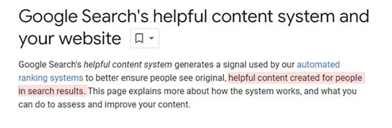 Google Searchs Helpful Content