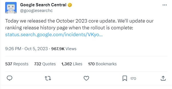 Google Search Central October 2023
