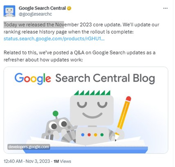 Google Search Central November 2023