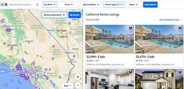 Real estate listings websites