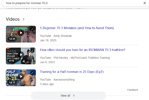 YouTube Carousel Showing Popular Video Guides