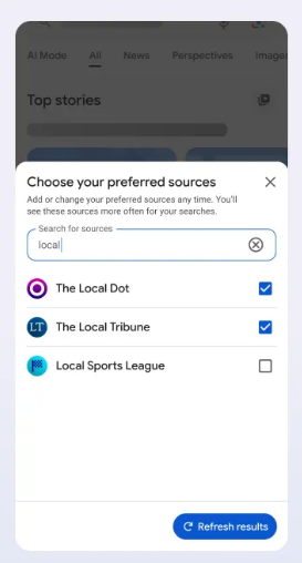 Tap the Star Icon and Add Sources