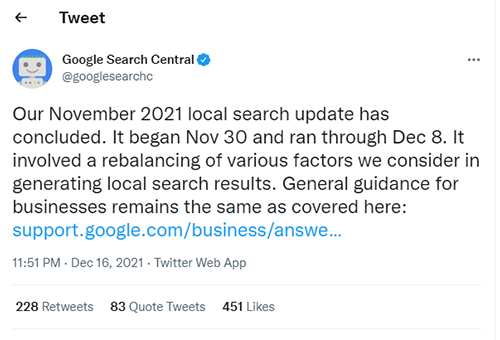 Looking into the Impact of Google’s November 2021 Local Search Update